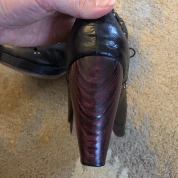 Calleen Cordero Women’s Leather Studded Oxford Pumps Wood Heel Shoes sz 8 EUC! - Picture 7 of 10